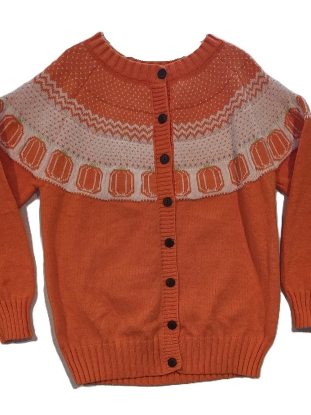 *Pumpkin Fair Isle Cardigan Women Halloween Fall Sweater*